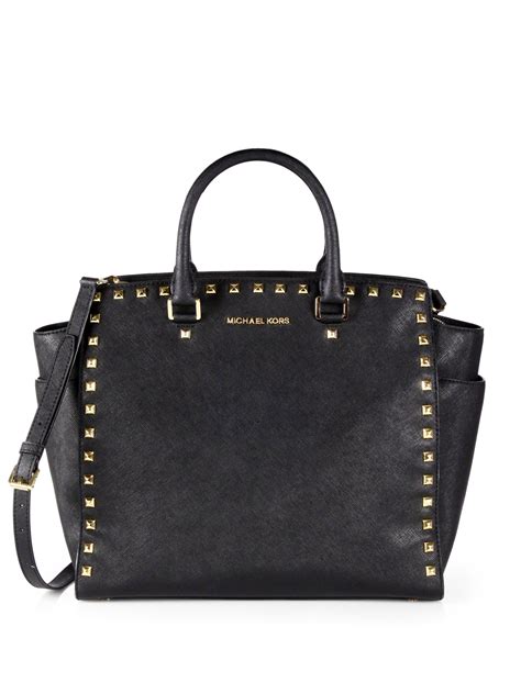 michael kors tote bag black uk|michael kors black studded handbag.